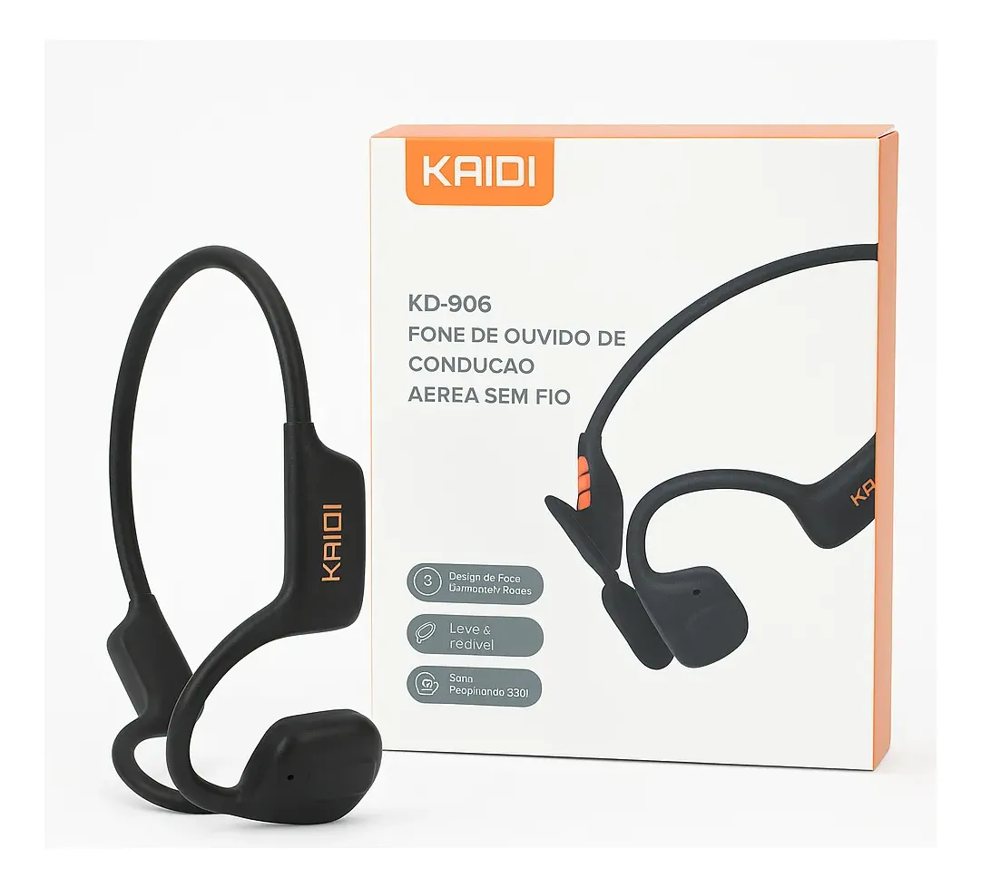 FONE DE OUVIDO SEM FIO CONDUÇÃO OSSEA KD-906 KAIDI